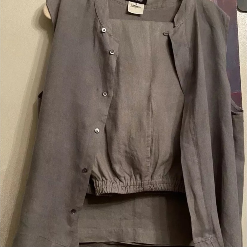 Eskandar sz 0 suit light pastel green linen USA L-1XL